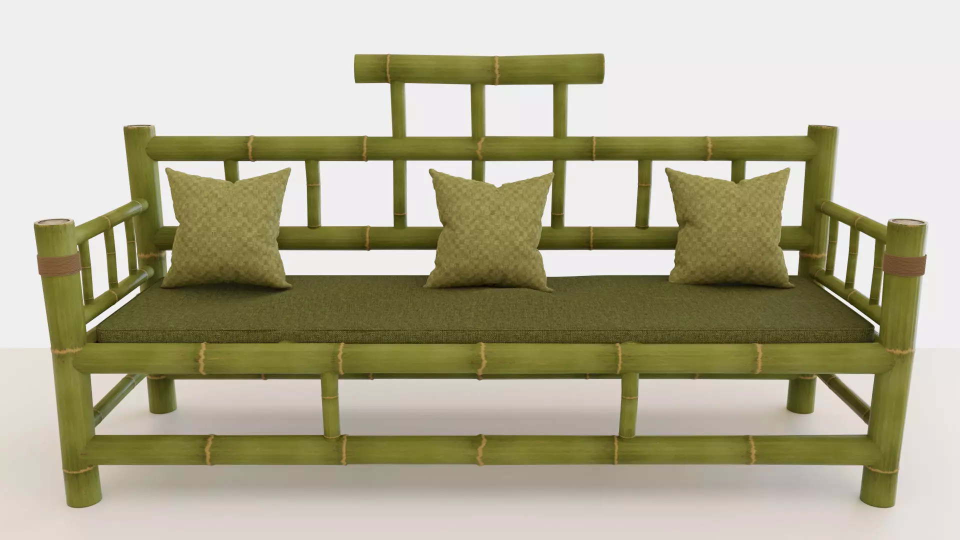 Sophisticated Bamboo Sofa Set Modern Furniture PBR ArchViz 3D model_0