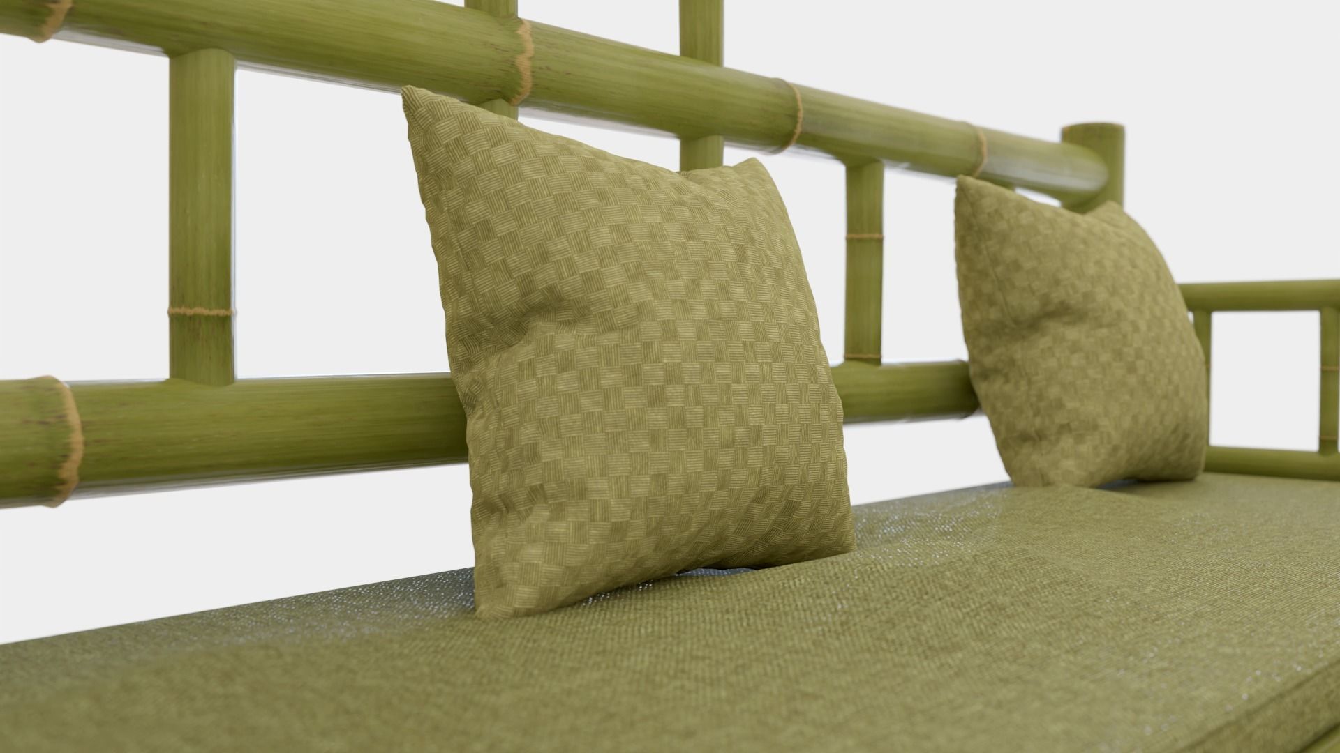 Sophisticated Bamboo Sofa Set Modern Furniture PBR ArchViz 3D model_3