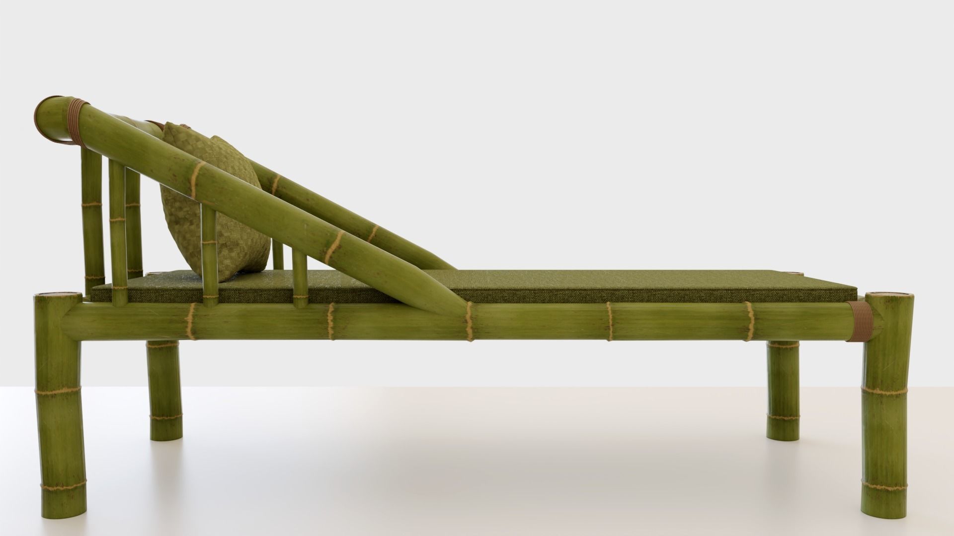 Sophisticated Bamboo Sofa Set Modern Furniture PBR ArchViz 3D model_5