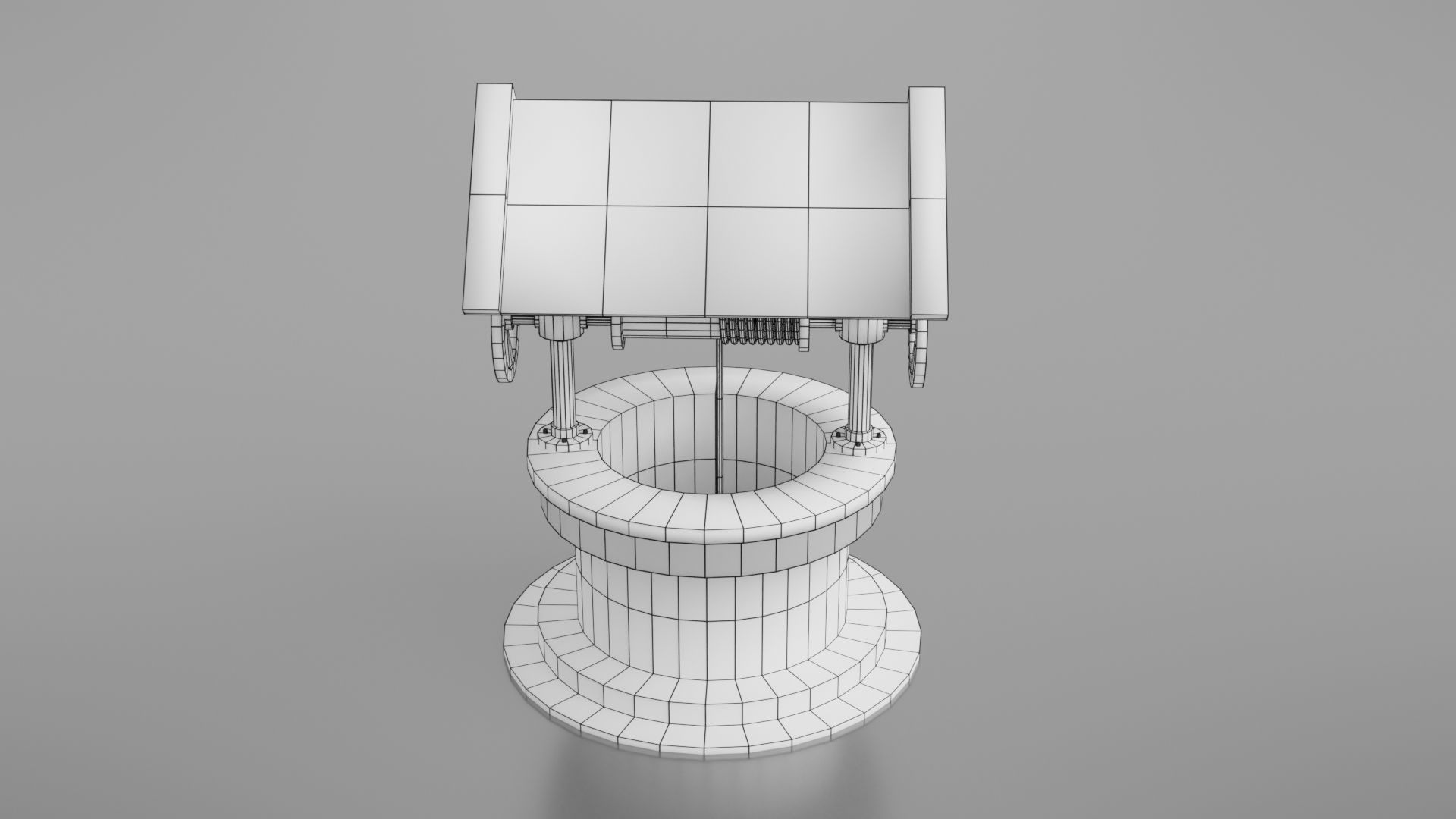 Water well Low-poly 3D model_7