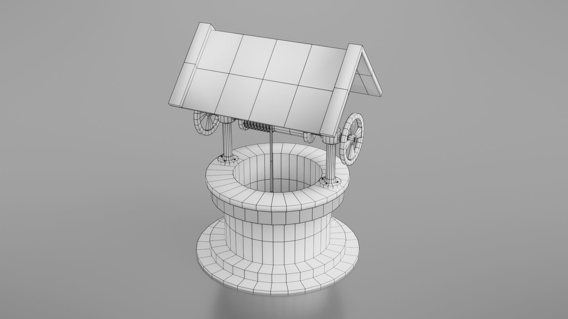 Water well Low-poly 3D model_14