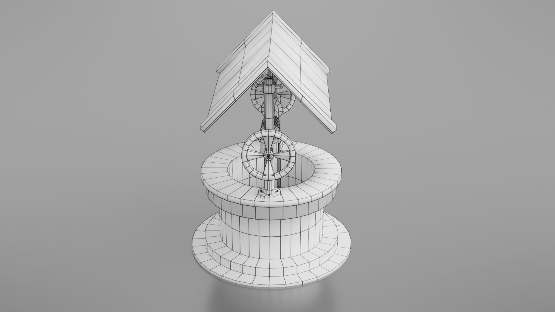 Water well Low-poly 3D model_5