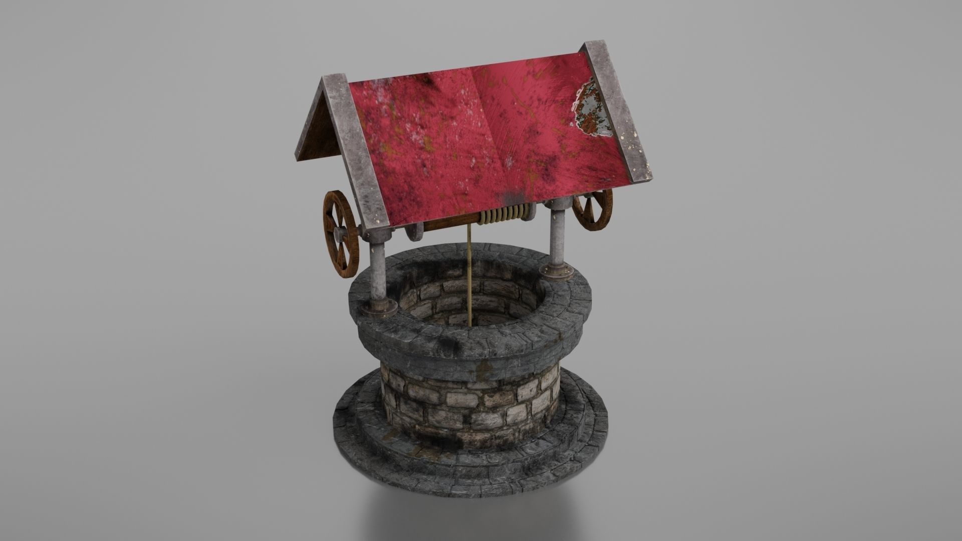 Water well Low-poly 3D model_26