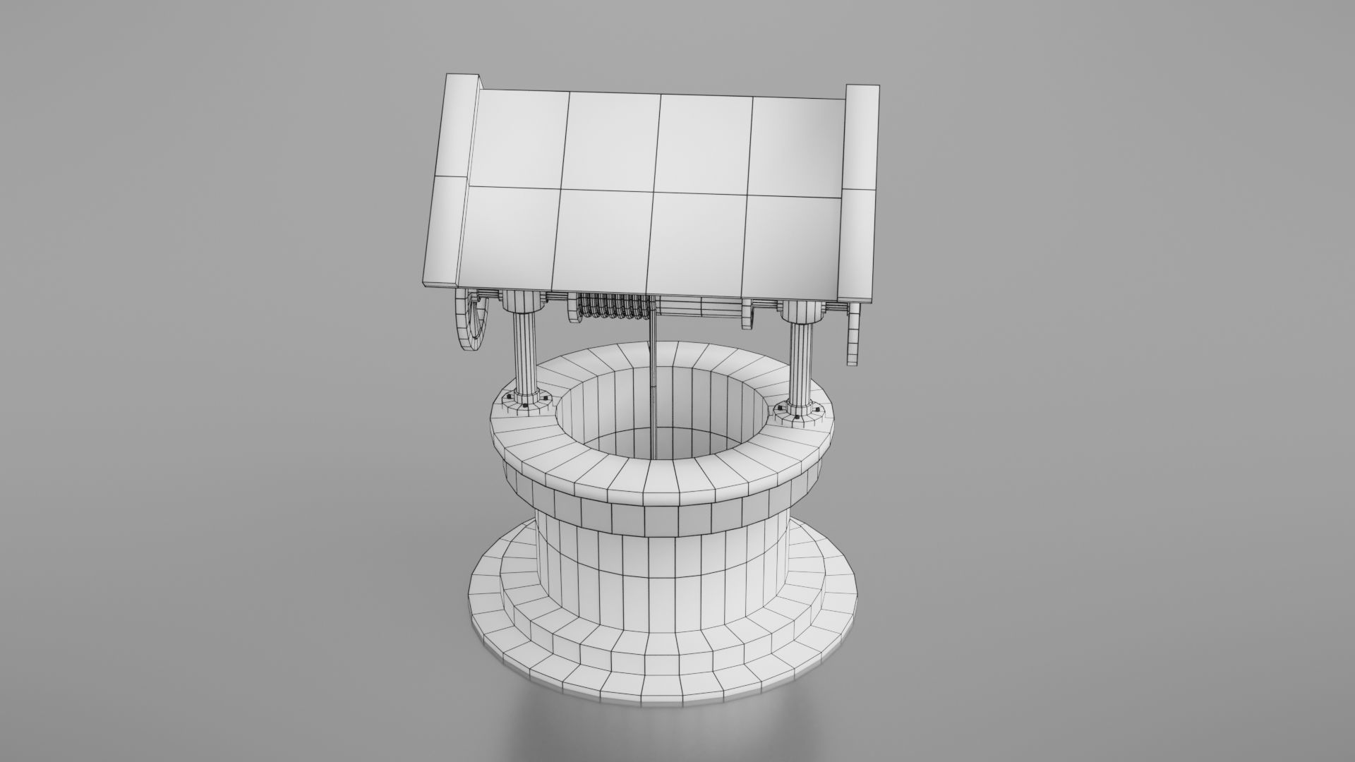 Water well Low-poly 3D model_17