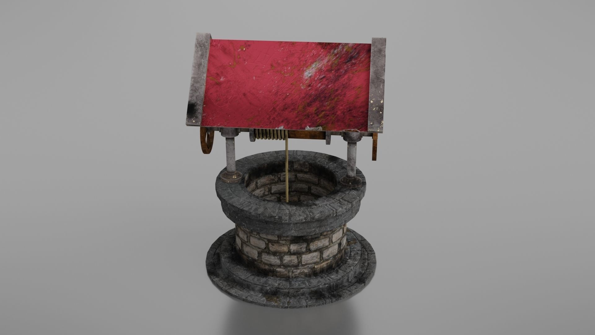 Water well Low-poly 3D model_34