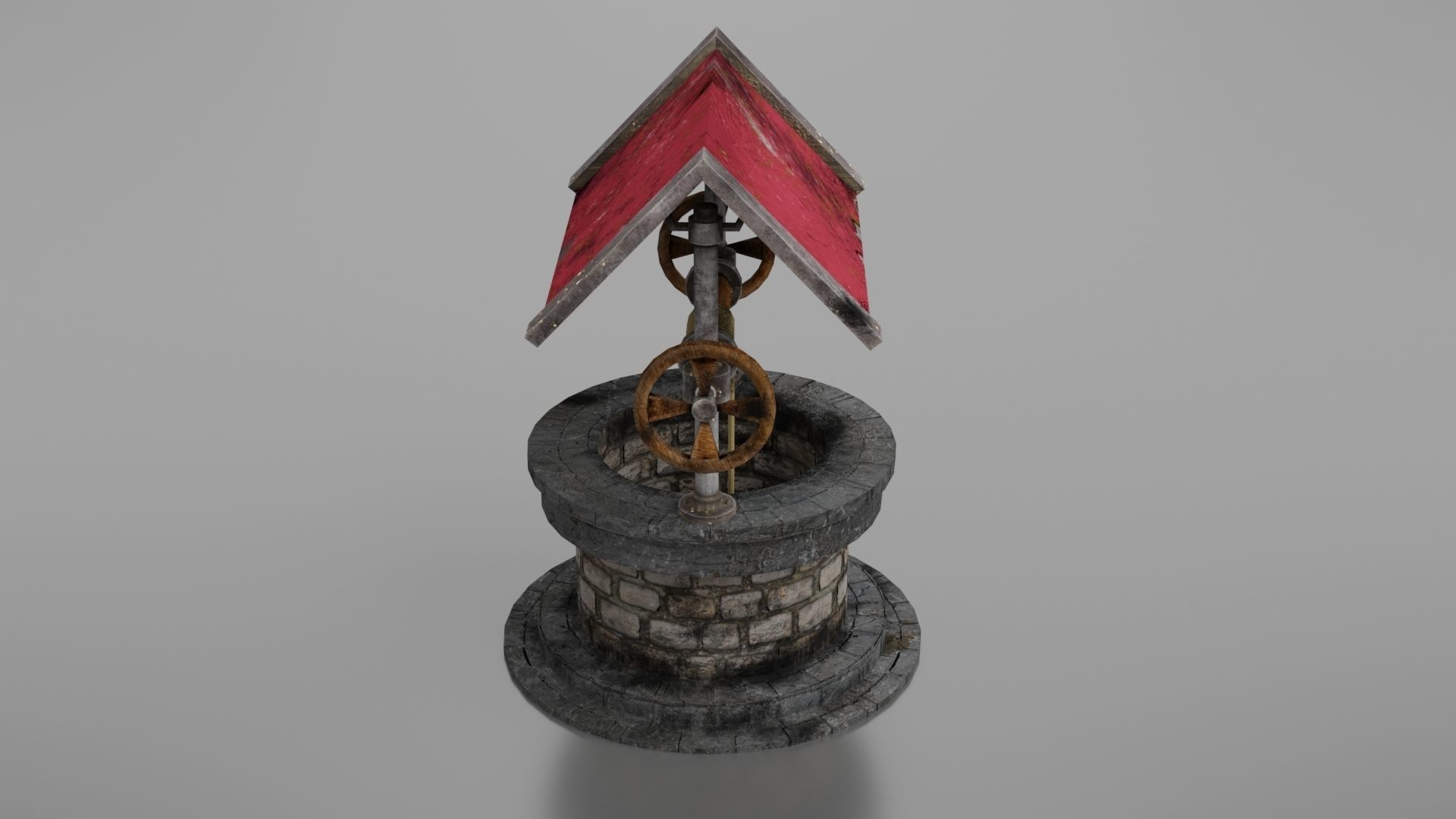 Water well Low-poly 3D model_20