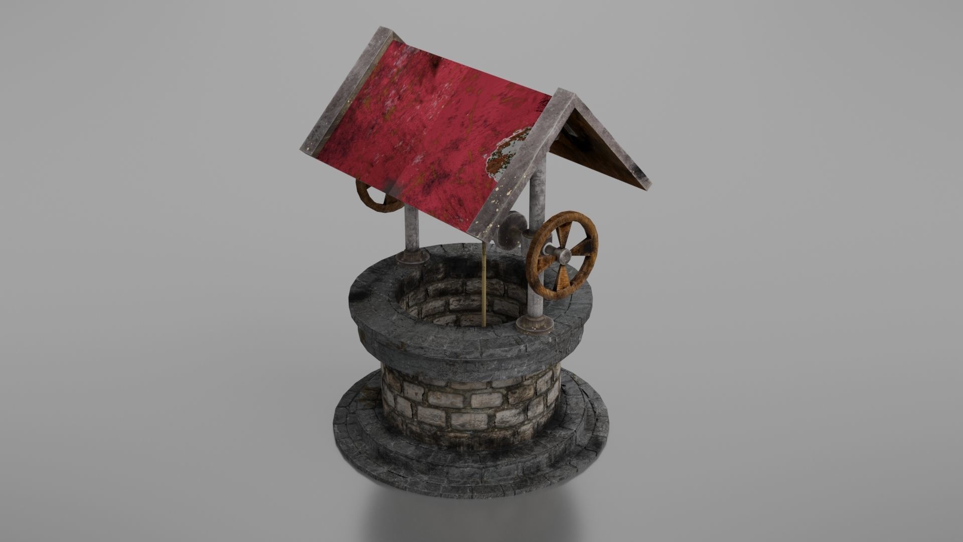 Water well Low-poly 3D model_24