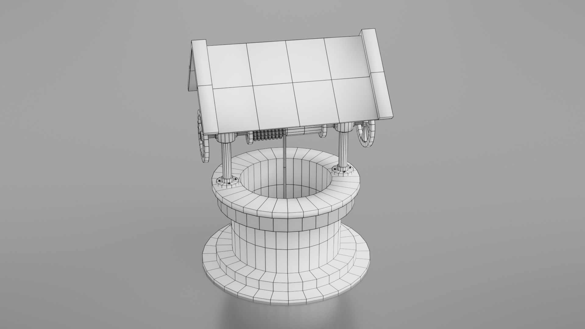 Water well Low-poly 3D model_15