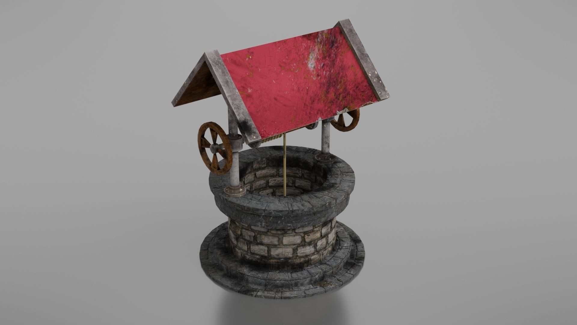 Water well Low-poly 3D model_36