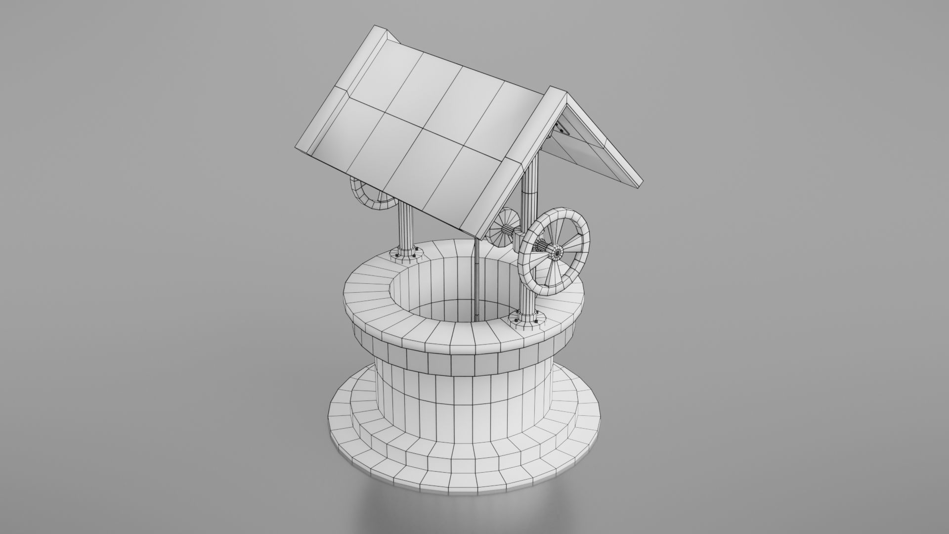Water well Low-poly 3D model_11