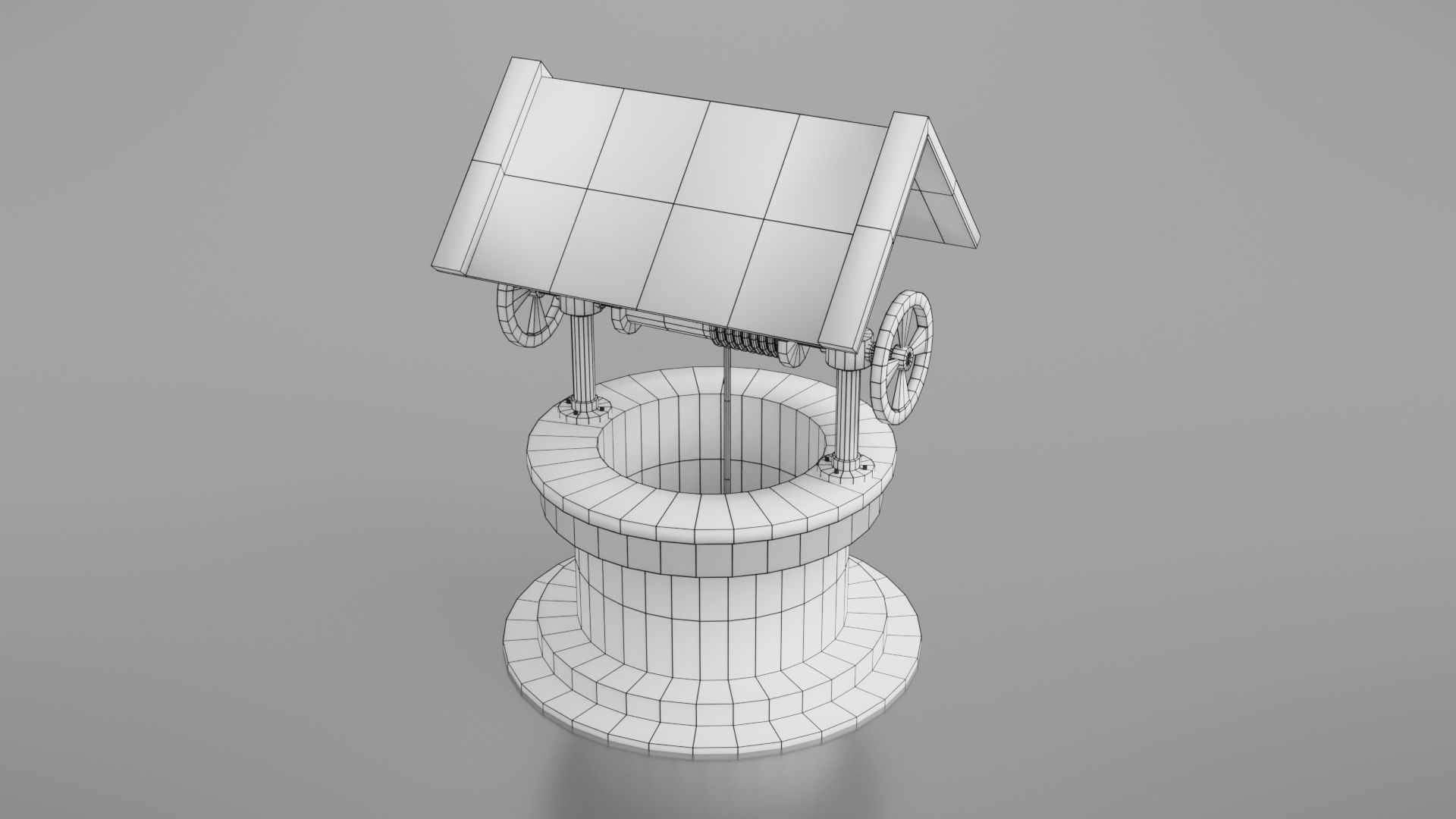 Water well Low-poly 3D model_10