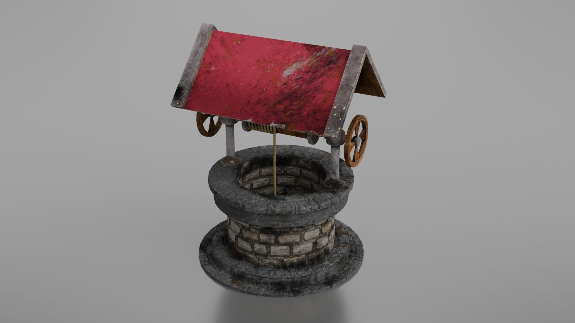 Water well Low-poly 3D model_31