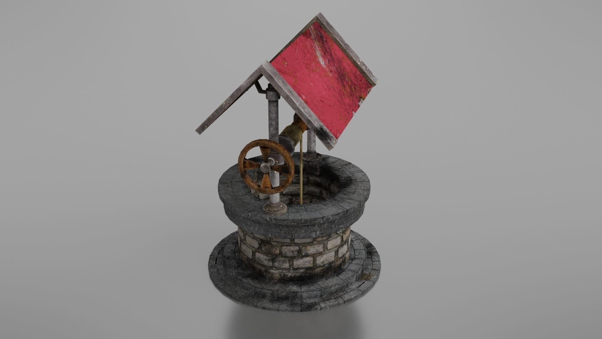 Water well Low-poly 3D model_22