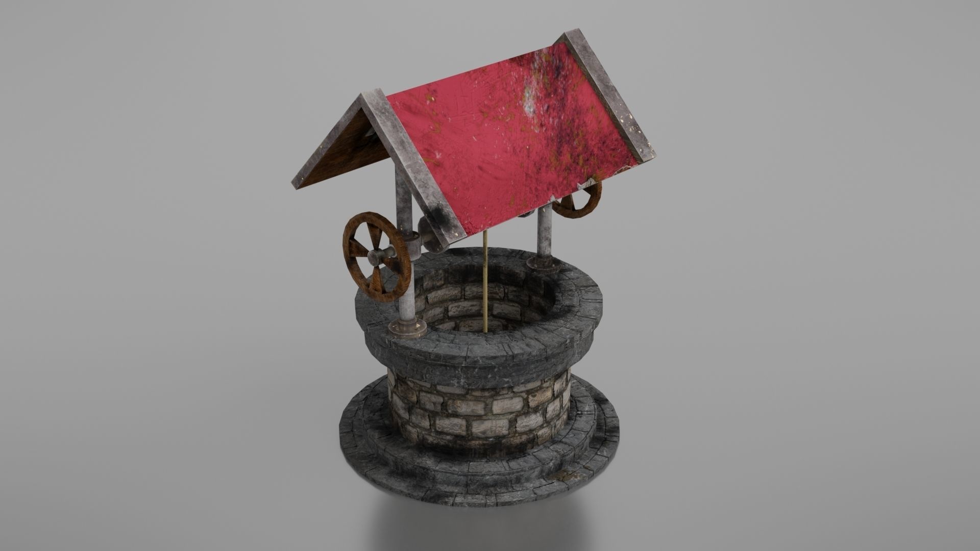 Water well Low-poly 3D model_35