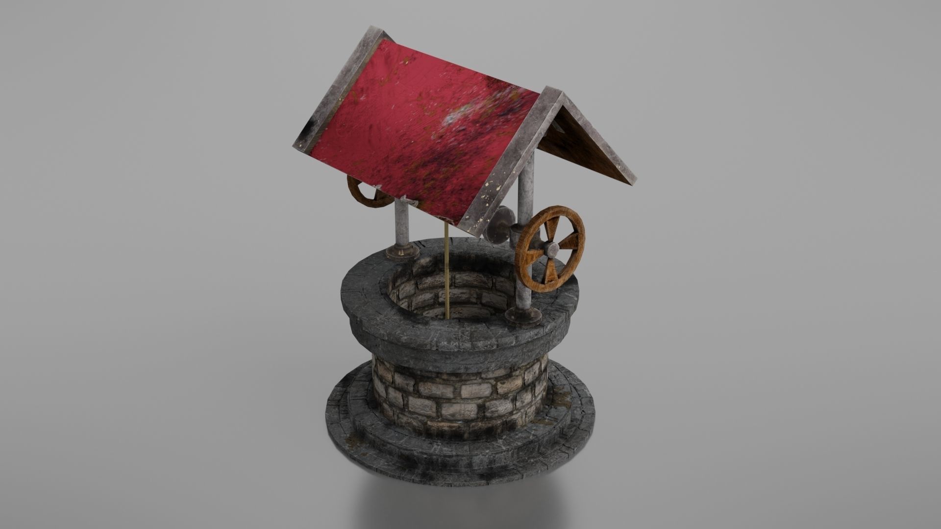 Water well Low-poly 3D model_32