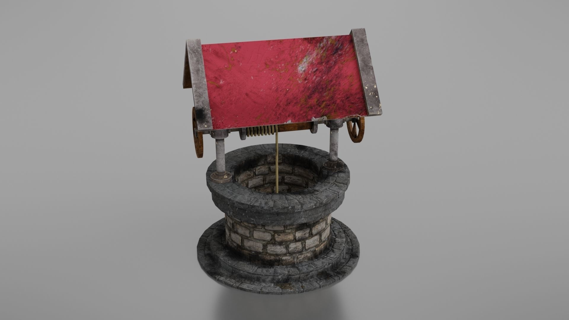 Water well Low-poly 3D model_37