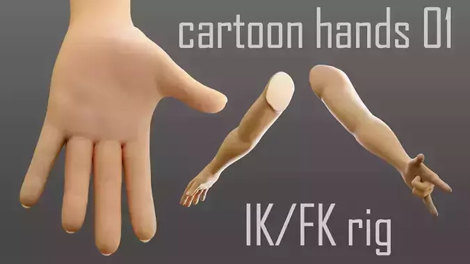 cartoon hand 01 Low-poly 3D model