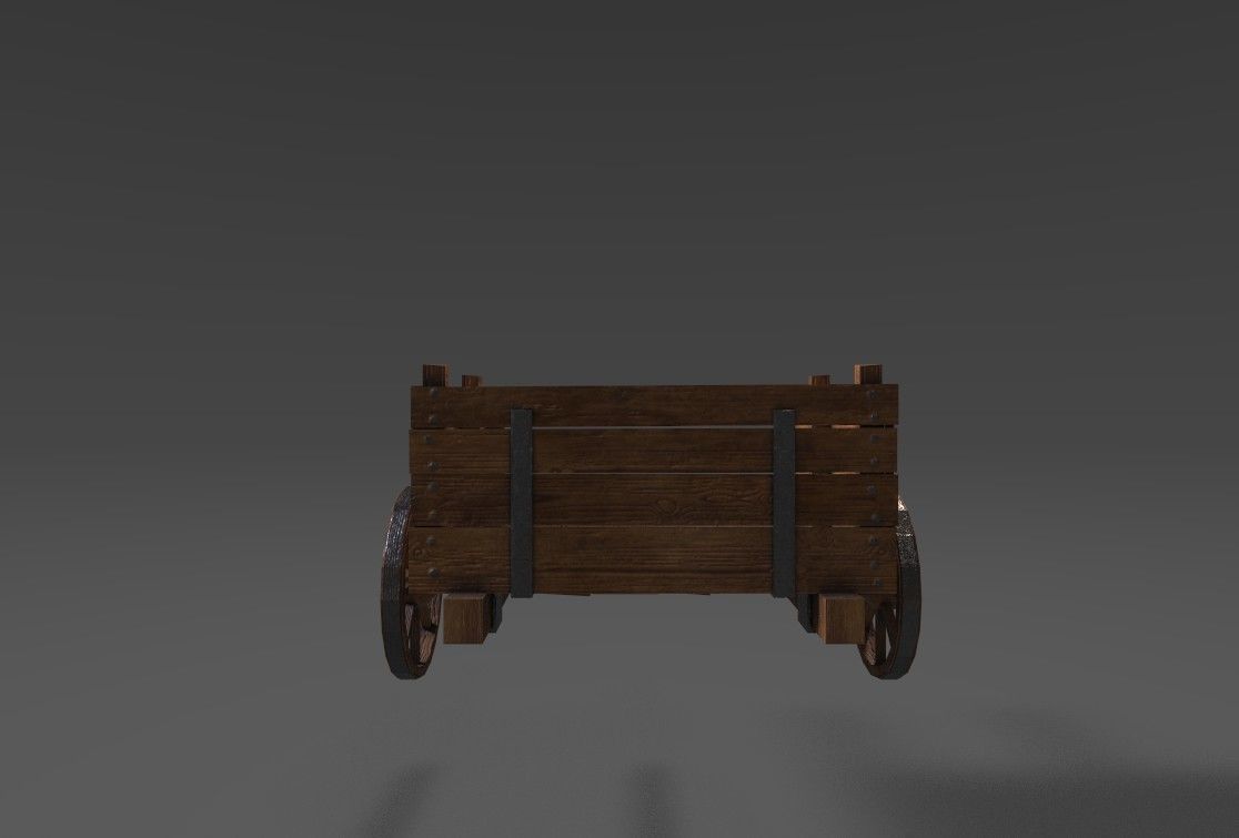 Medieval cart Free low-poly 3D model_2
