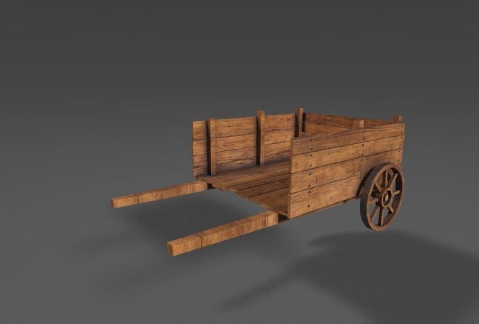Medieval cart Free low-poly 3D model