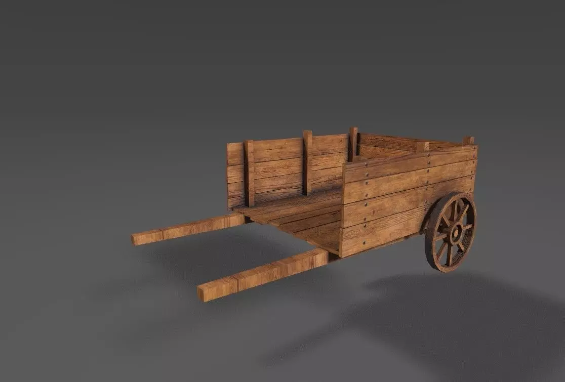 Medieval cart Free low-poly 3D model_0