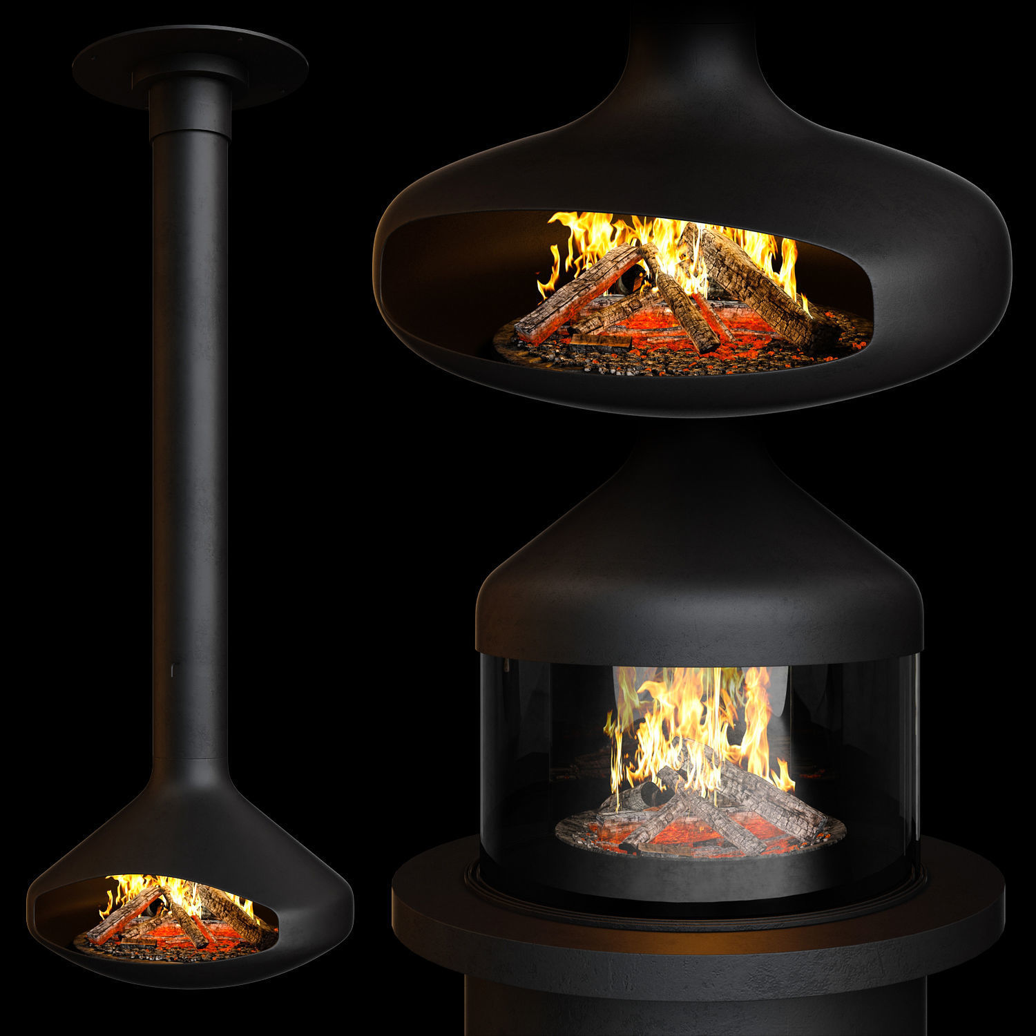 Fireplace set Focus Creation 1 3D model_4