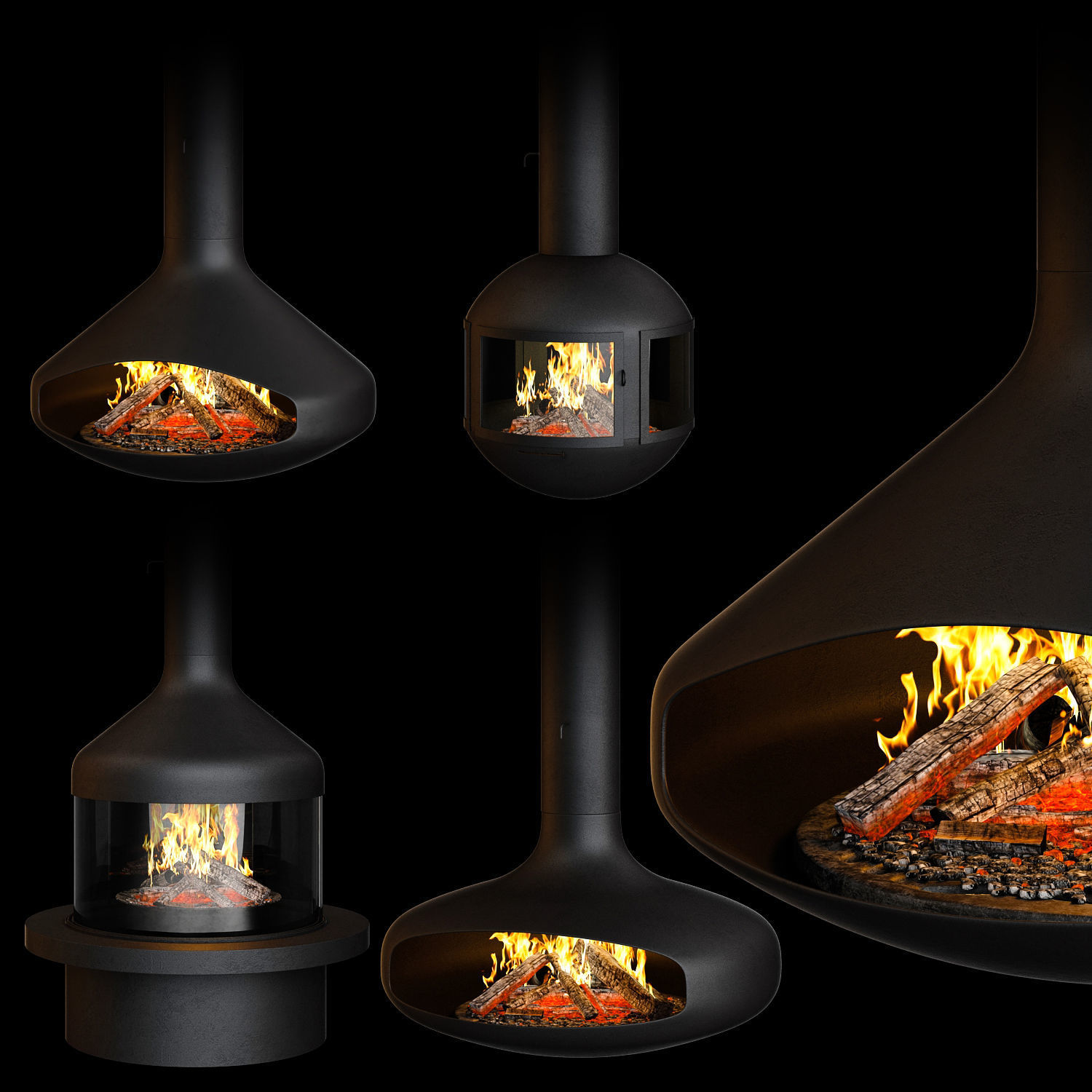 Fireplace set Focus Creation 1 3D model_1