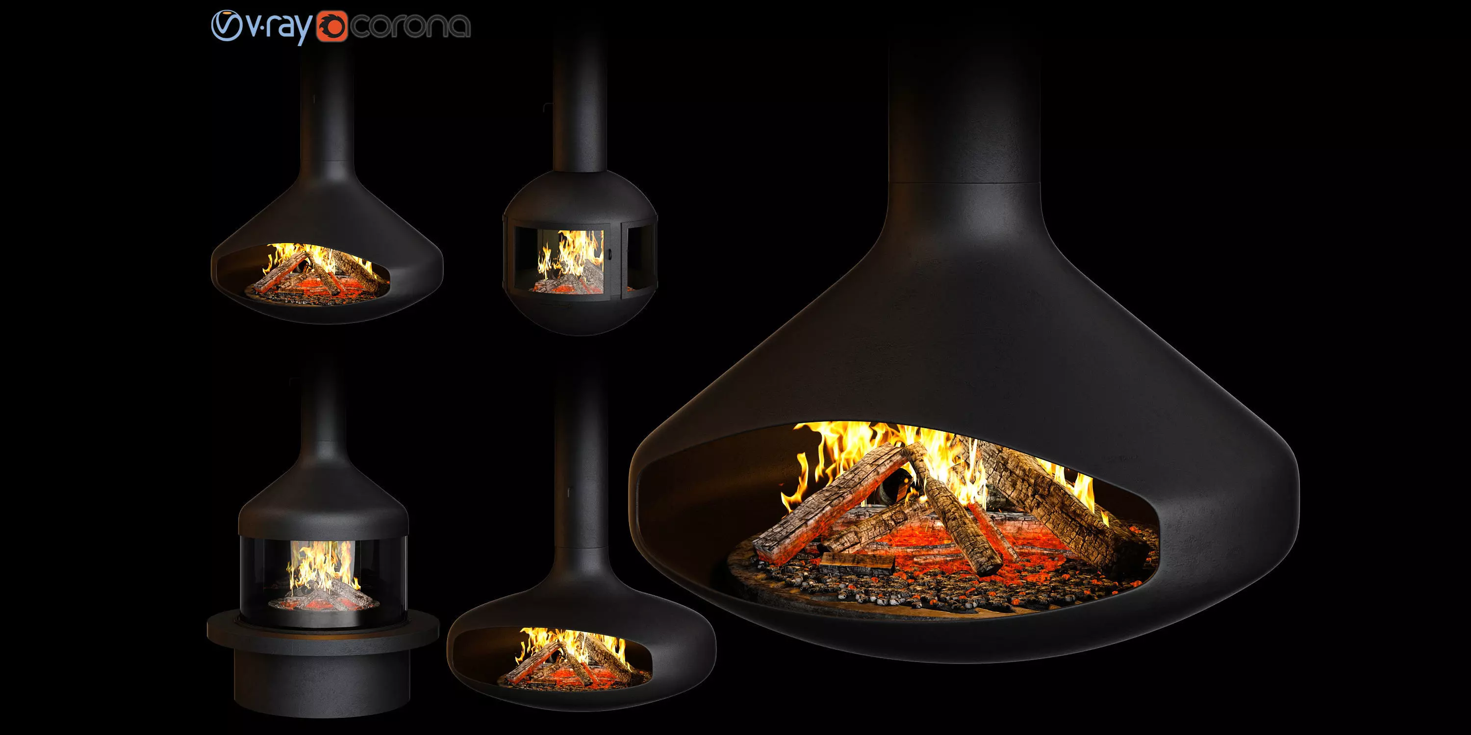 Fireplace set Focus Creation 1 3D model_0
