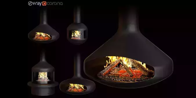 Fireplace set Focus Creation 1 3D model
