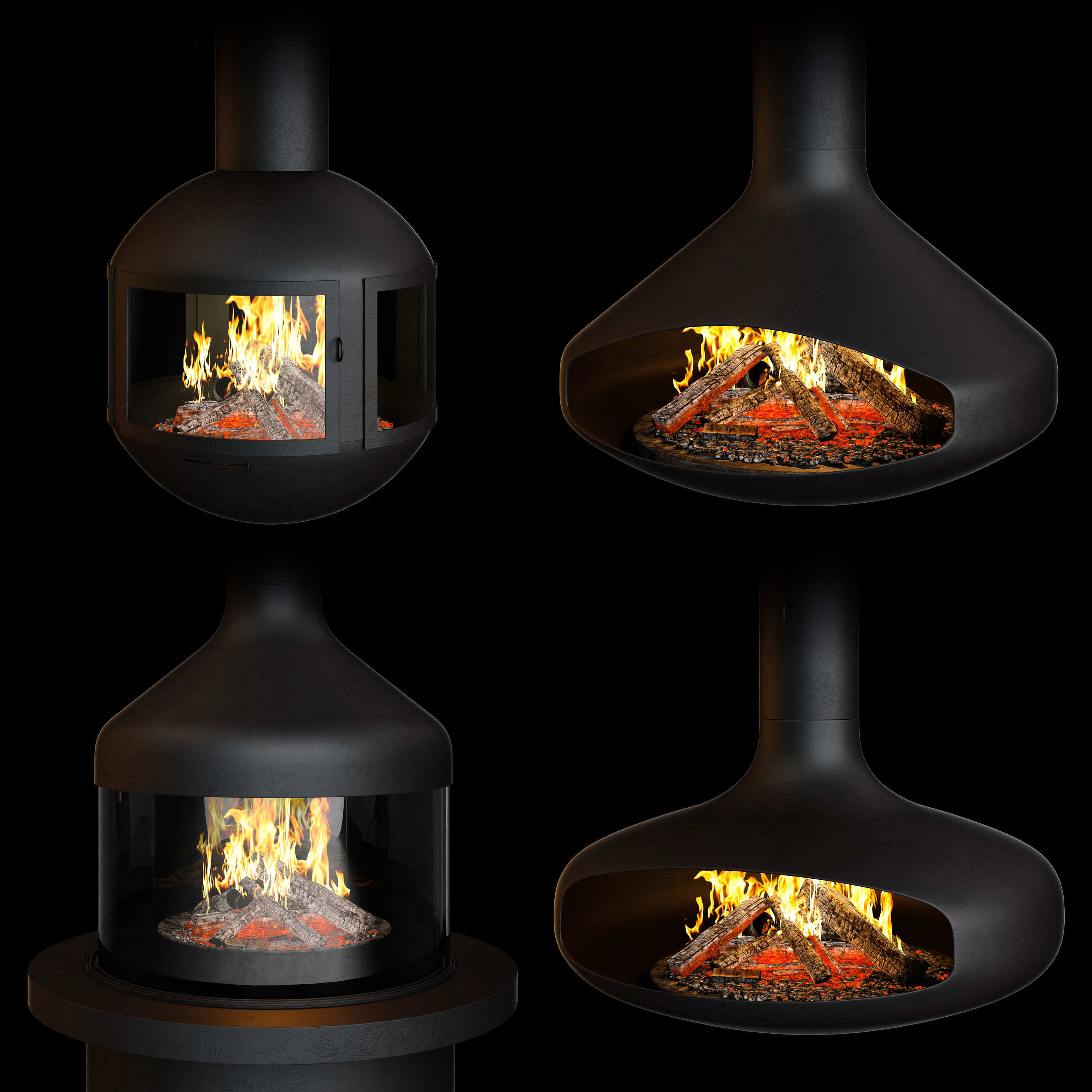 Fireplace set Focus Creation 1 3D model_3
