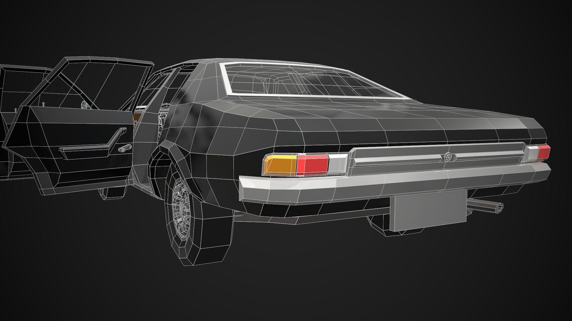 Low-Poly Retro City Car 04 Low-poly 3D model_11