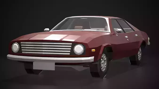 Low-Poly Retro City Car 04 Low-poly 3D model