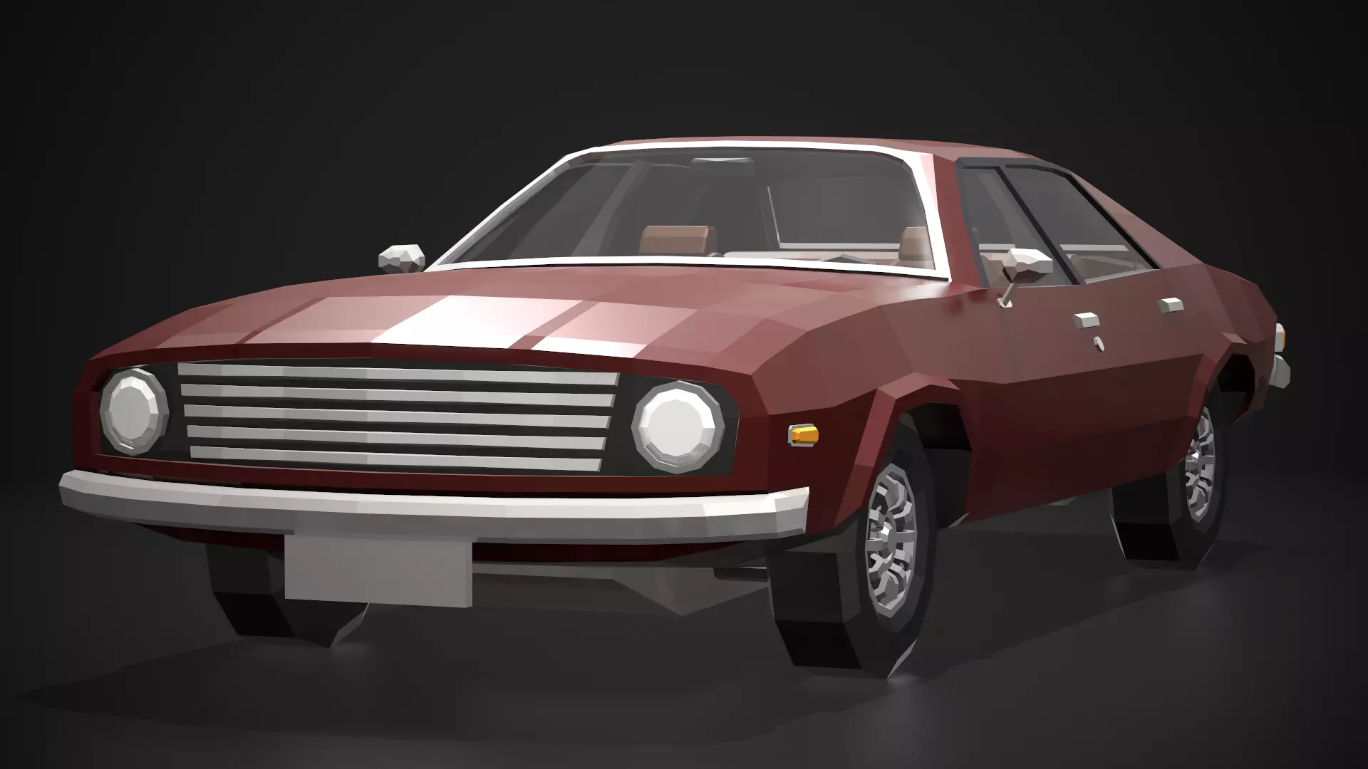 Low-Poly Retro City Car 04 Low-poly 3D model_0