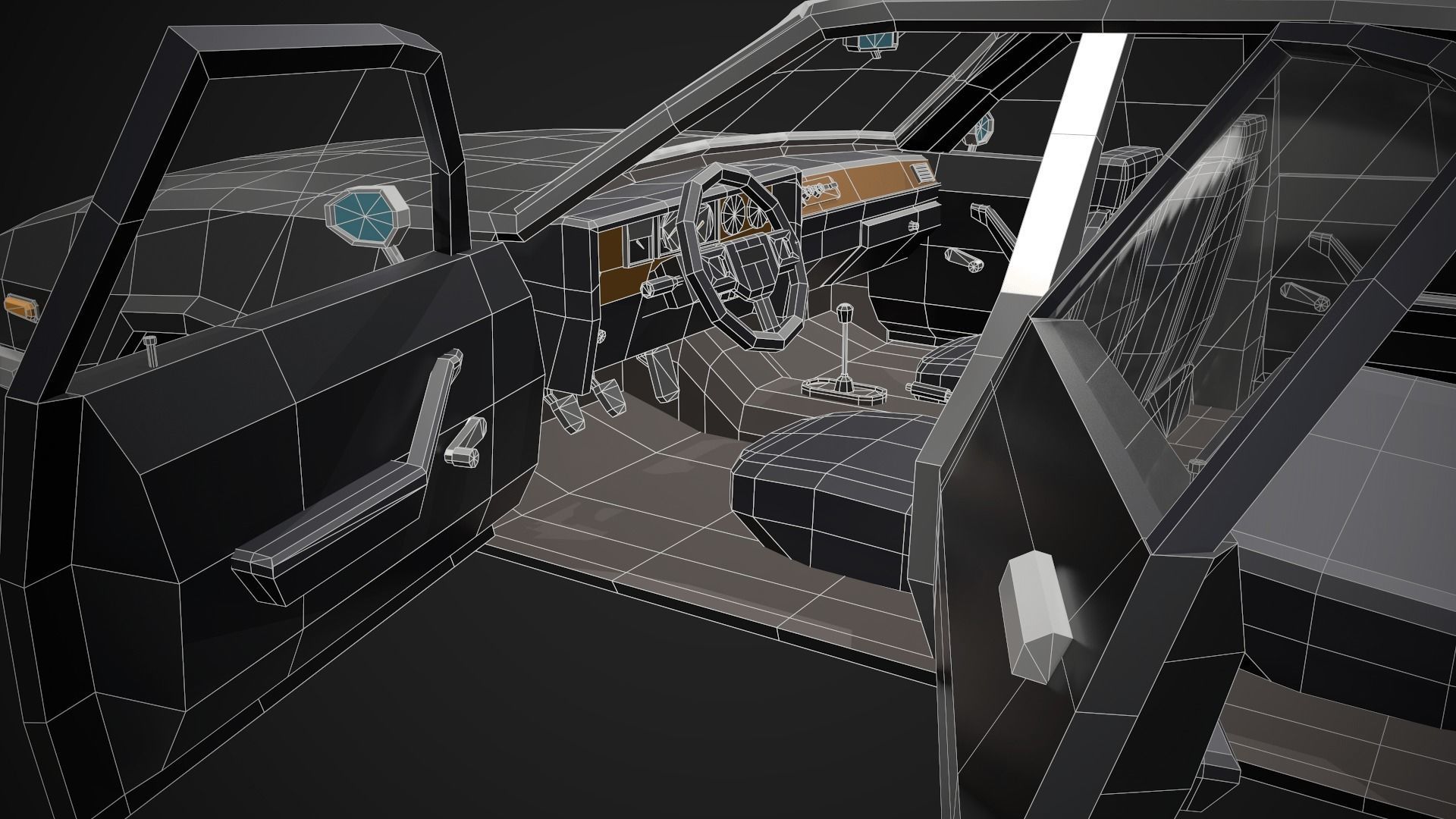 Low-Poly Retro City Car 04 Low-poly 3D model_10