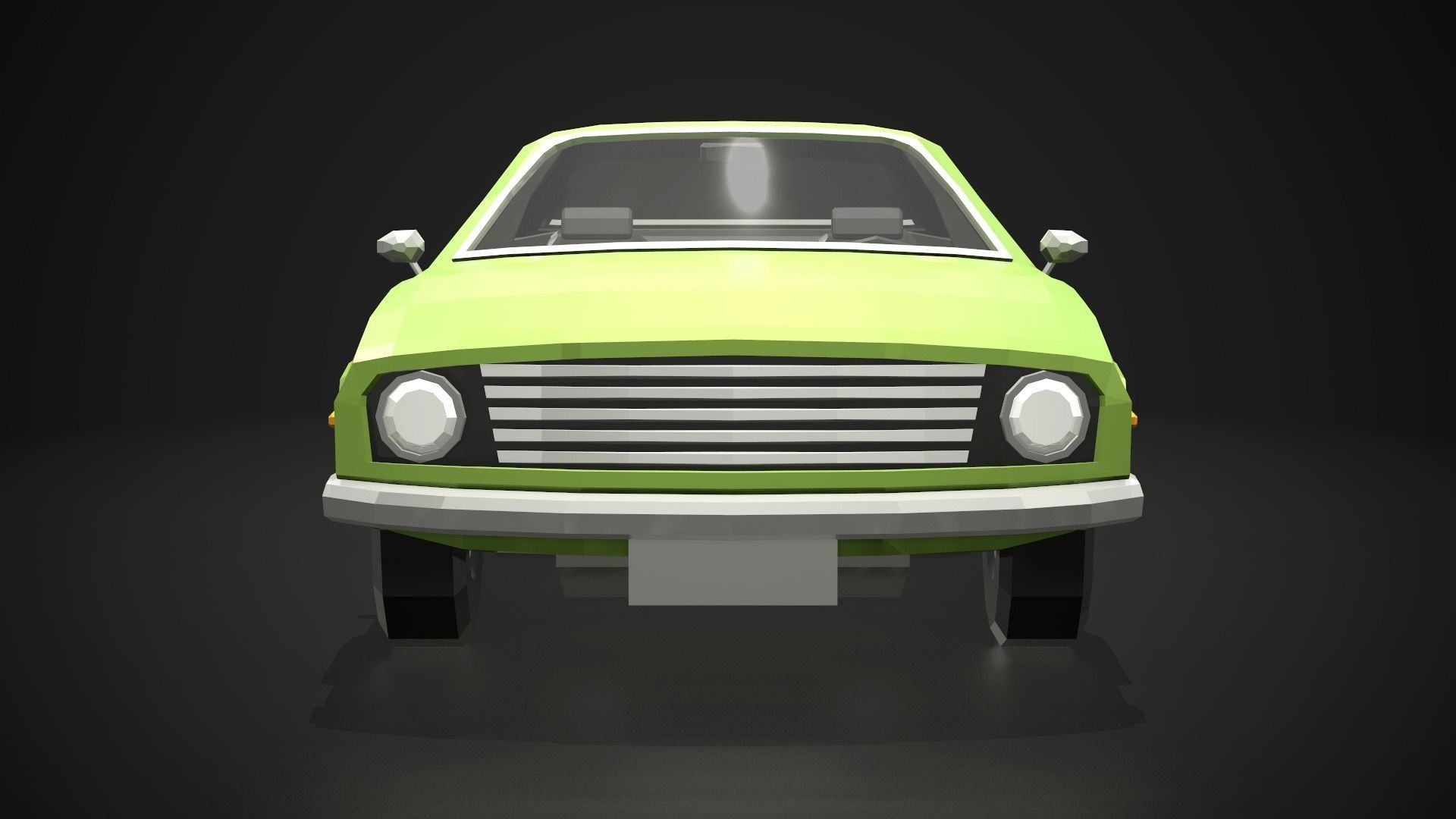 Low-Poly Retro City Car 04 Low-poly 3D model_6