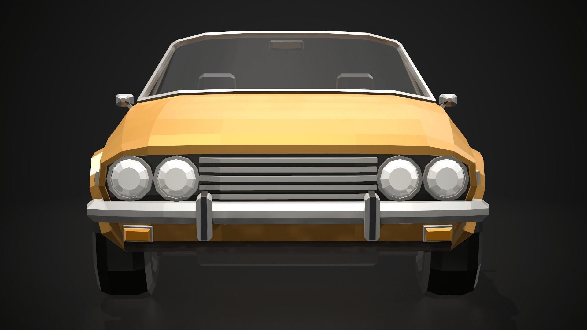 Low-Poly Retro Sports Car 02 Low-poly 3D model_7