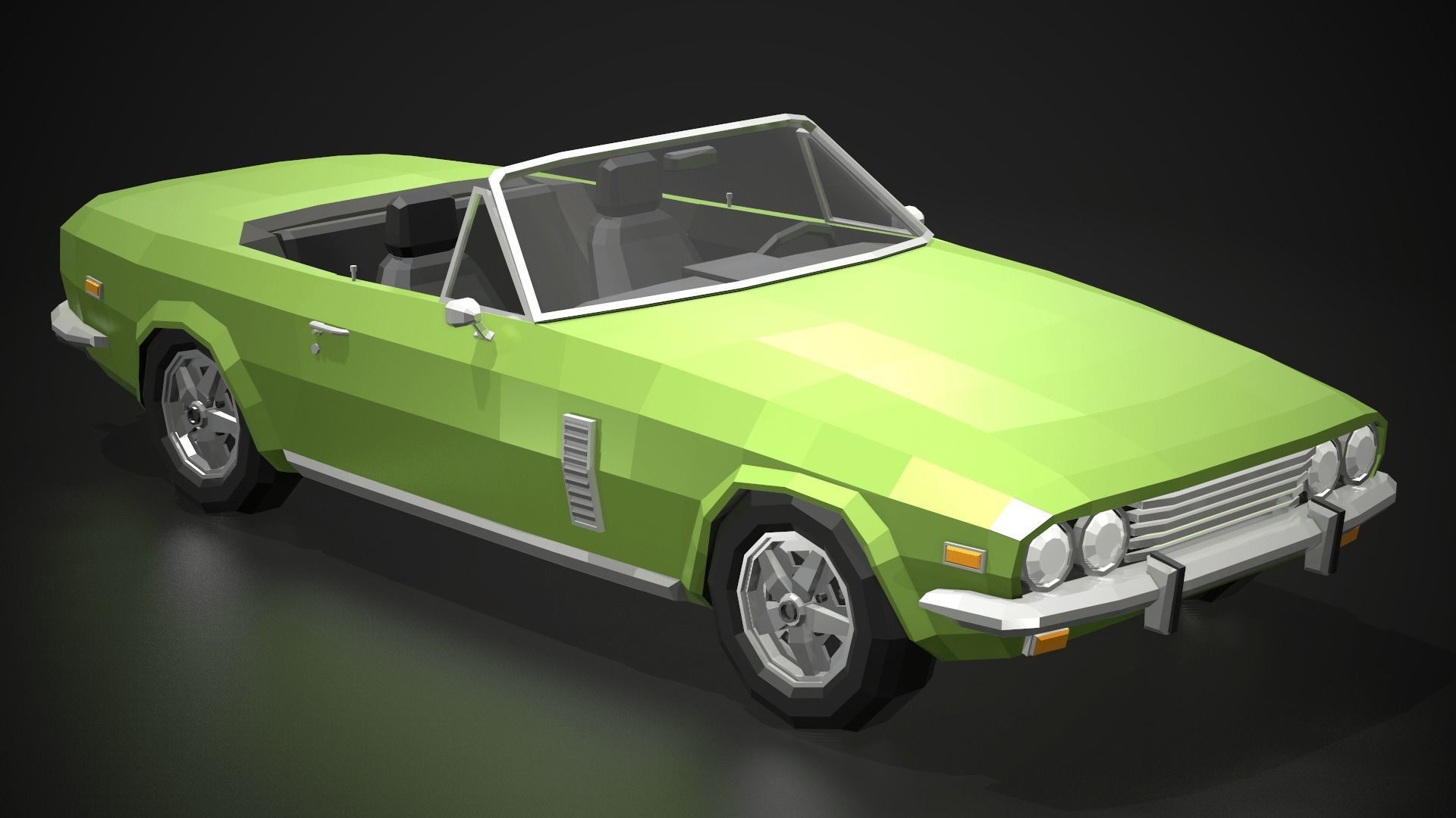 Low-Poly Retro Sports Car 02 Low-poly 3D model_8
