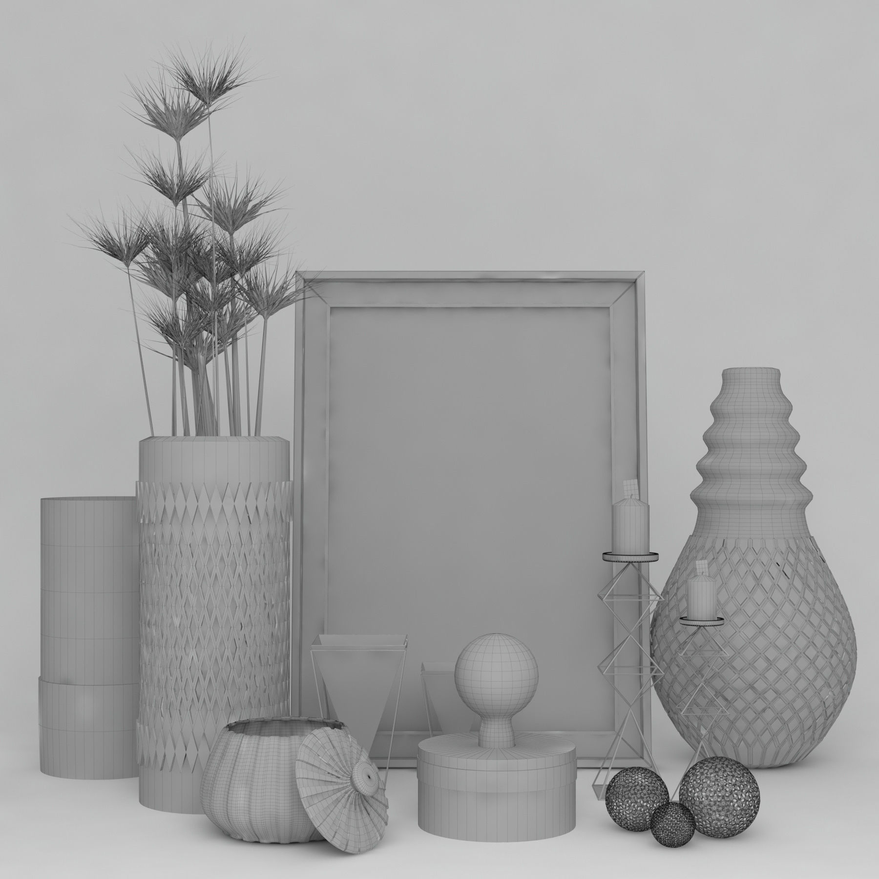Decorative set 009 3D model_4