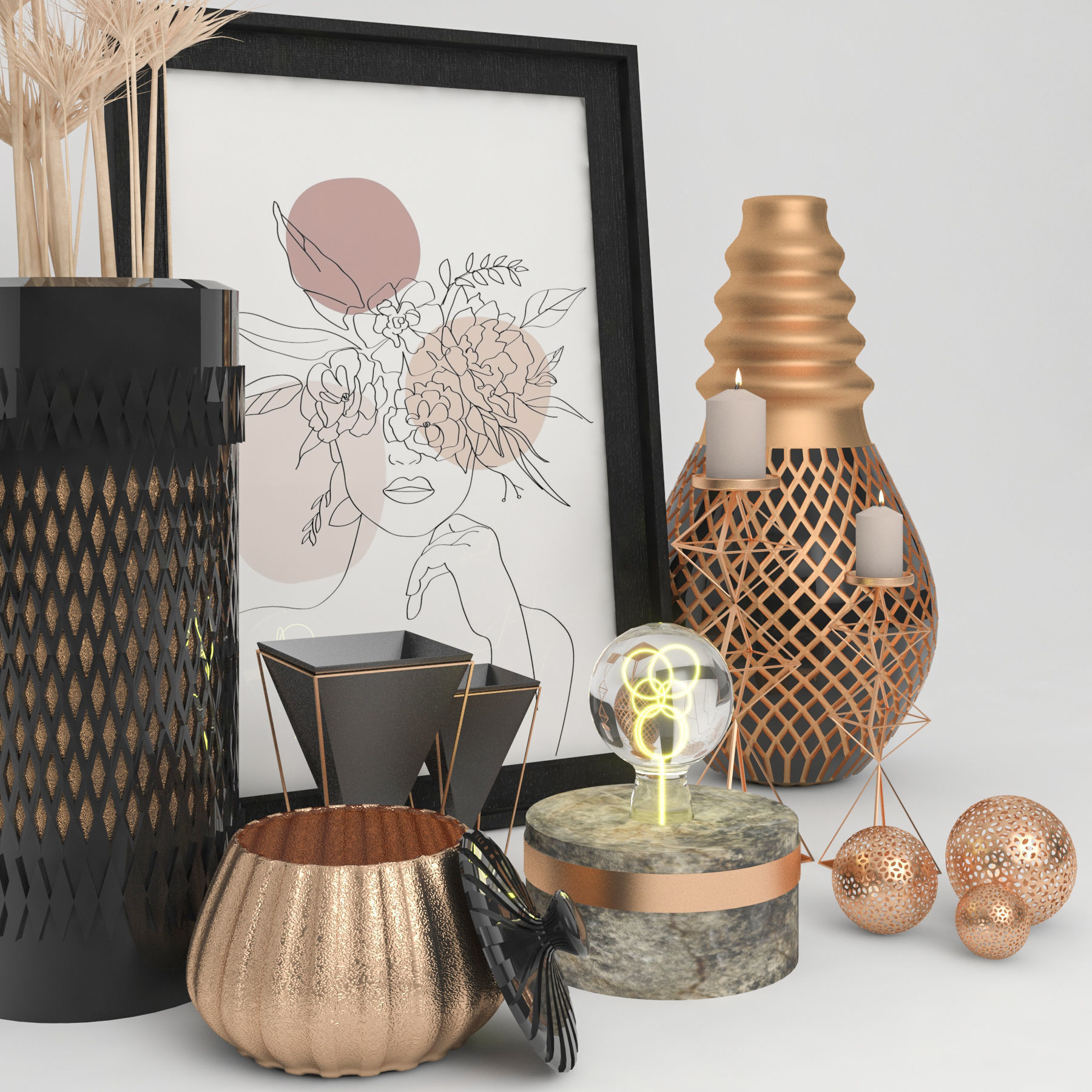 Decorative set 009 3D model_2