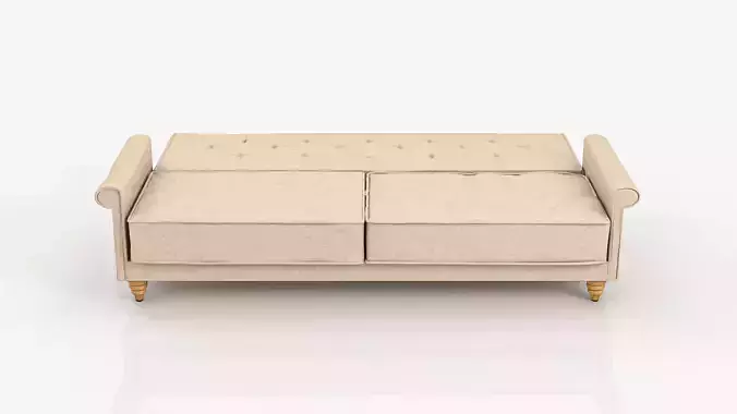 Sofa Bed Lise Beige Fabric 3D model