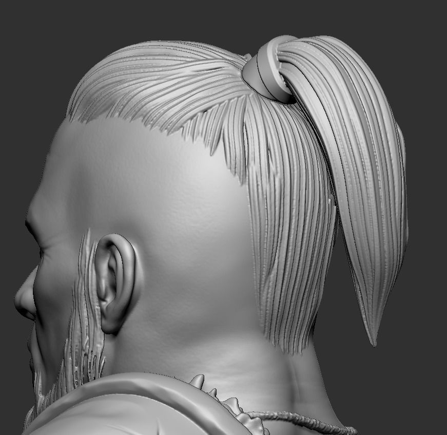 Barbarian bust ready for print model 3D print model_5