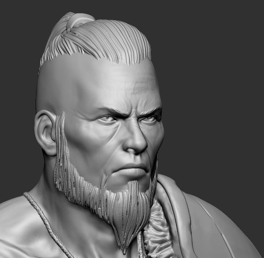 Barbarian bust ready for print model 3D print model_4