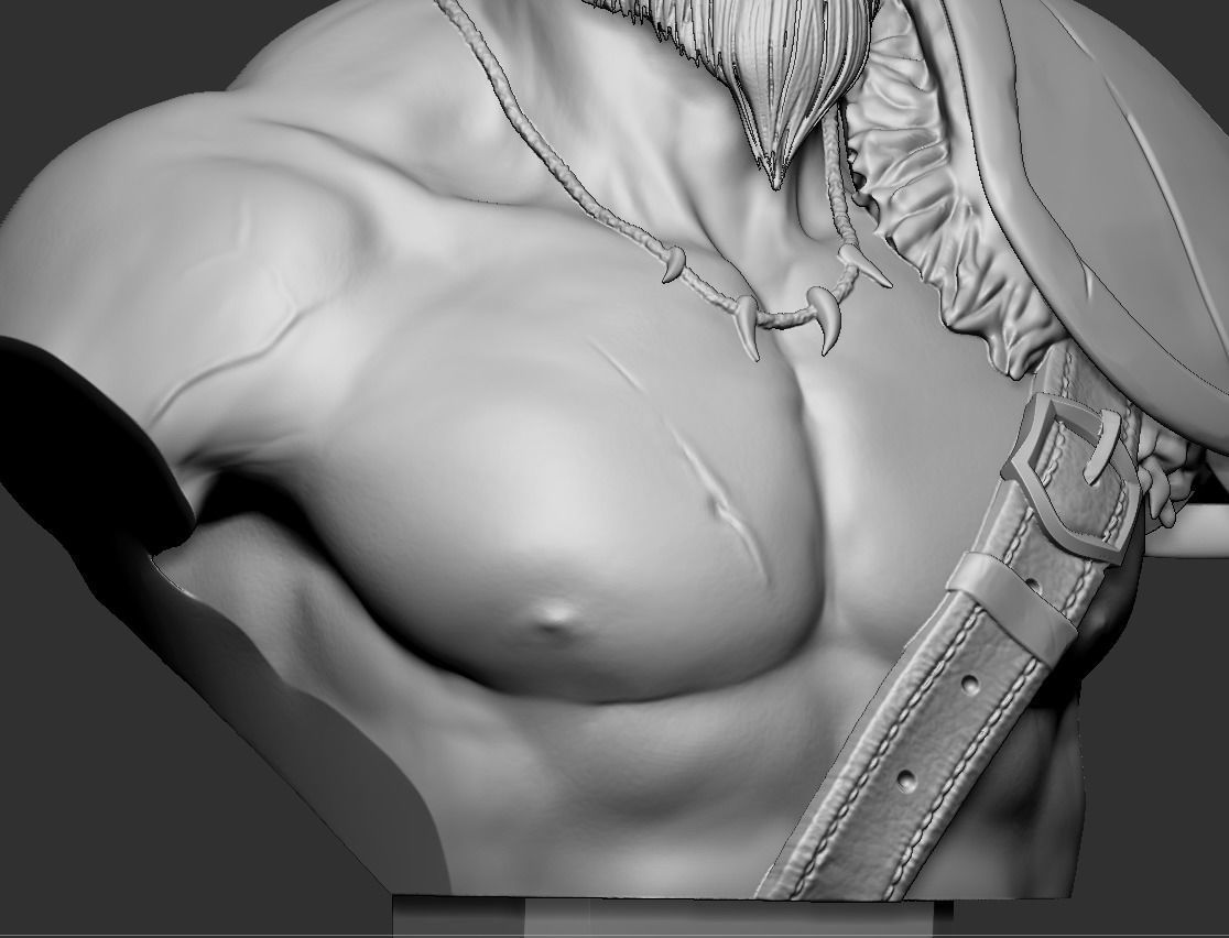 Barbarian bust ready for print model 3D print model_6
