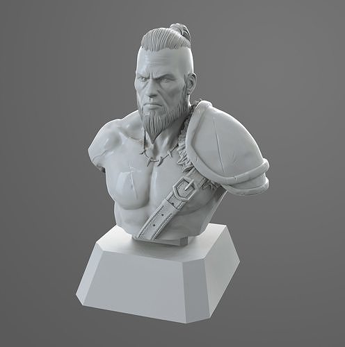 Barbarian bust ready for print model 3D print model