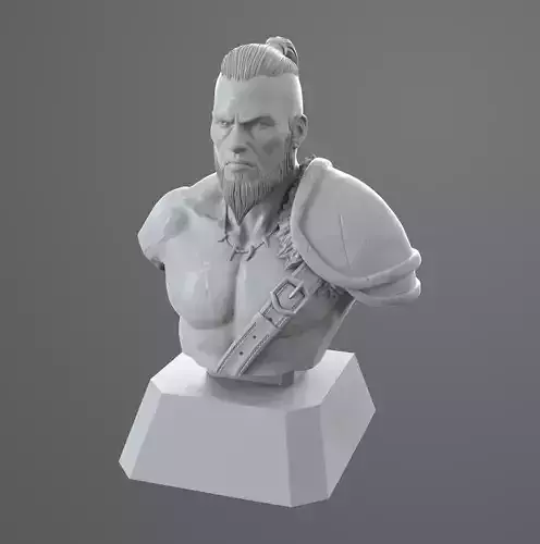 Barbarian bust ready for print model 3D print model