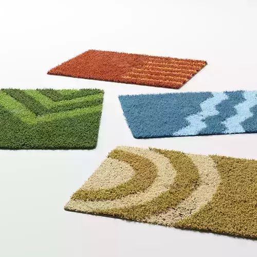 bathroom rugs 4 colors 3D model