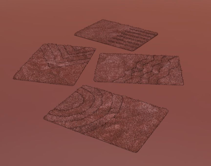bathroom rugs 4 colors 3D model_5