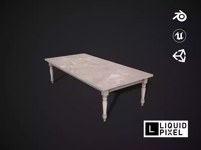 Wooden Table Low-poly 3D model