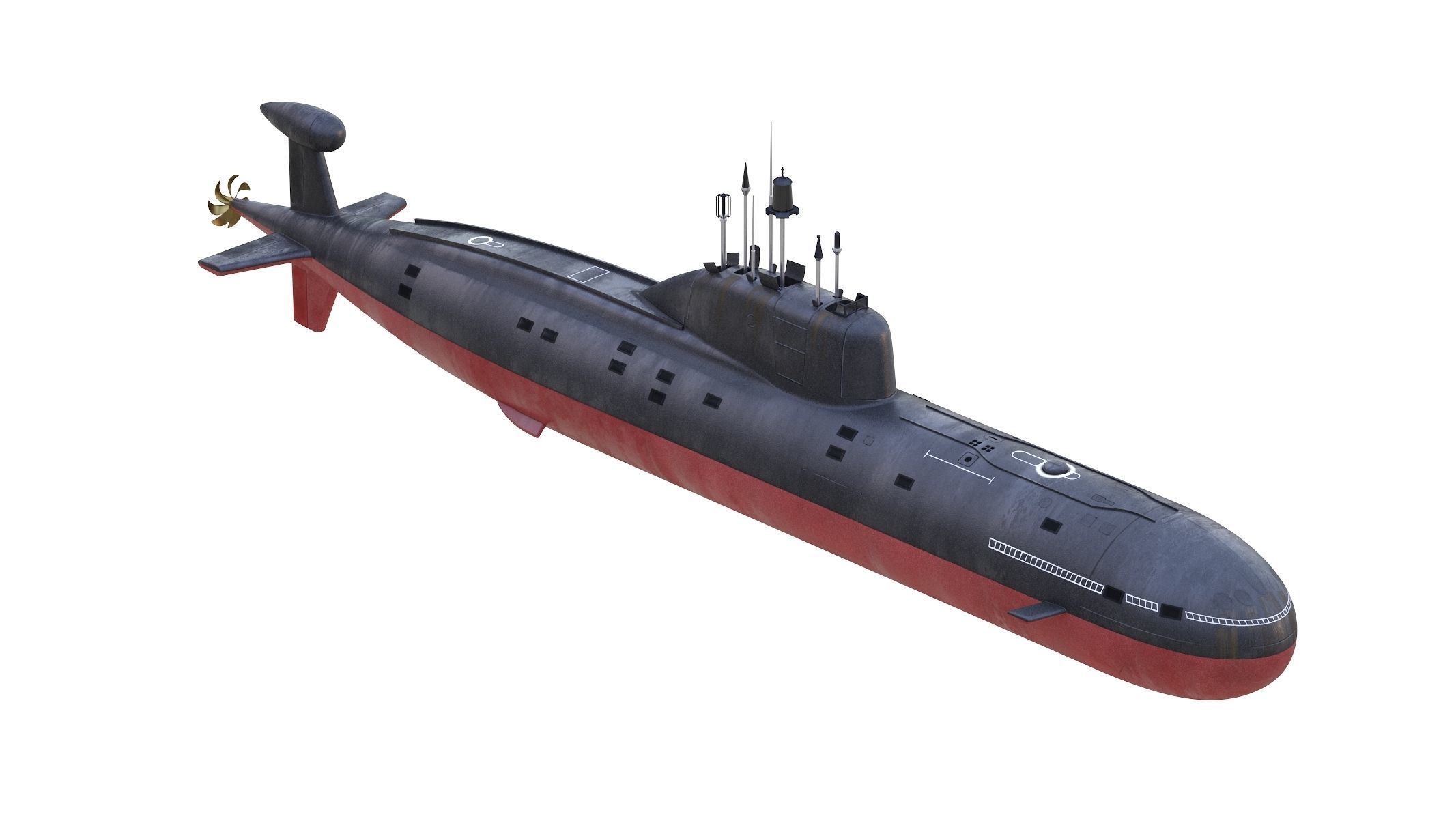 Nuclear Powered Attack Submarine Akula Class 3D model_1