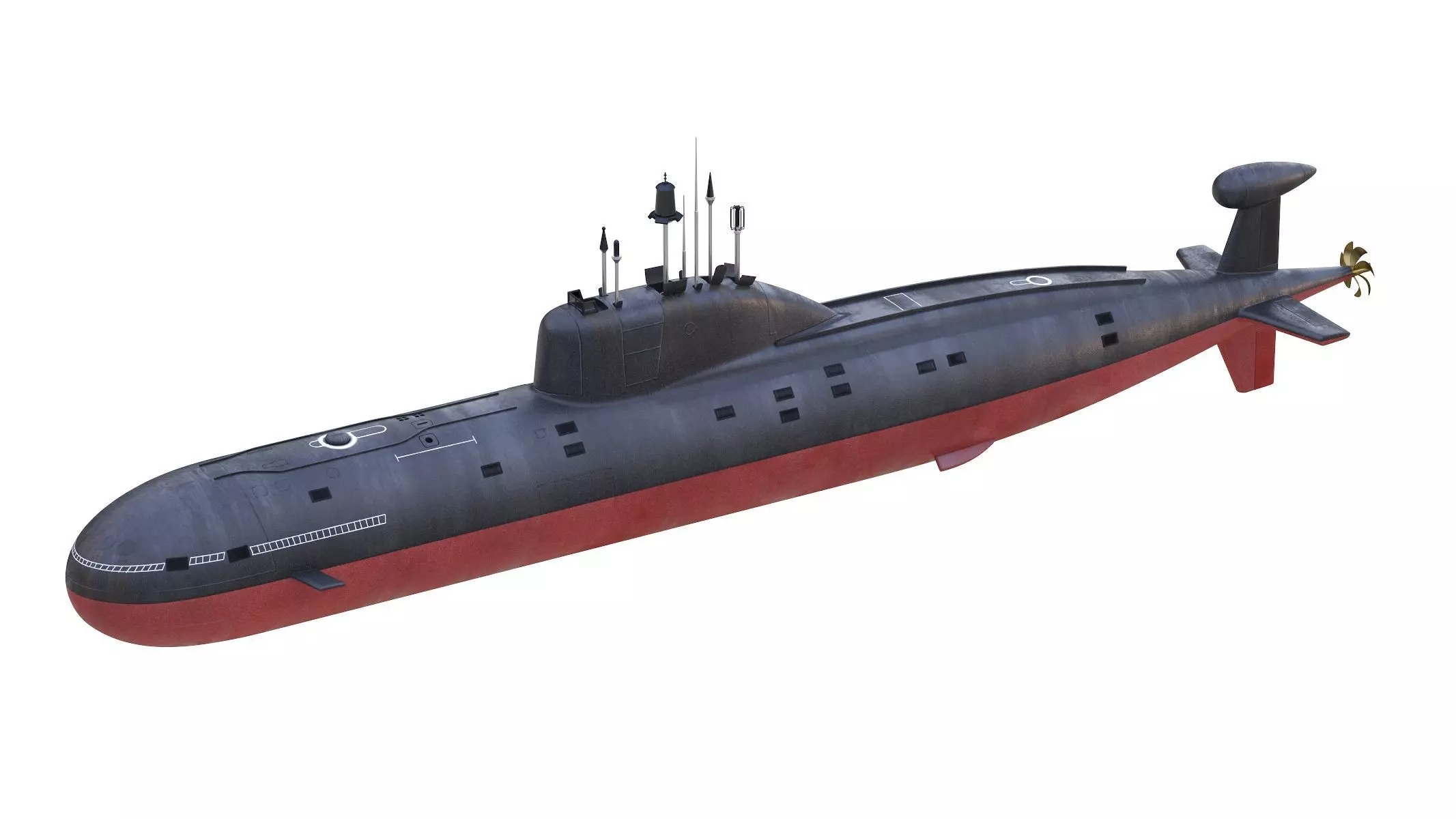 Nuclear Powered Attack Submarine Akula Class 3D model_0