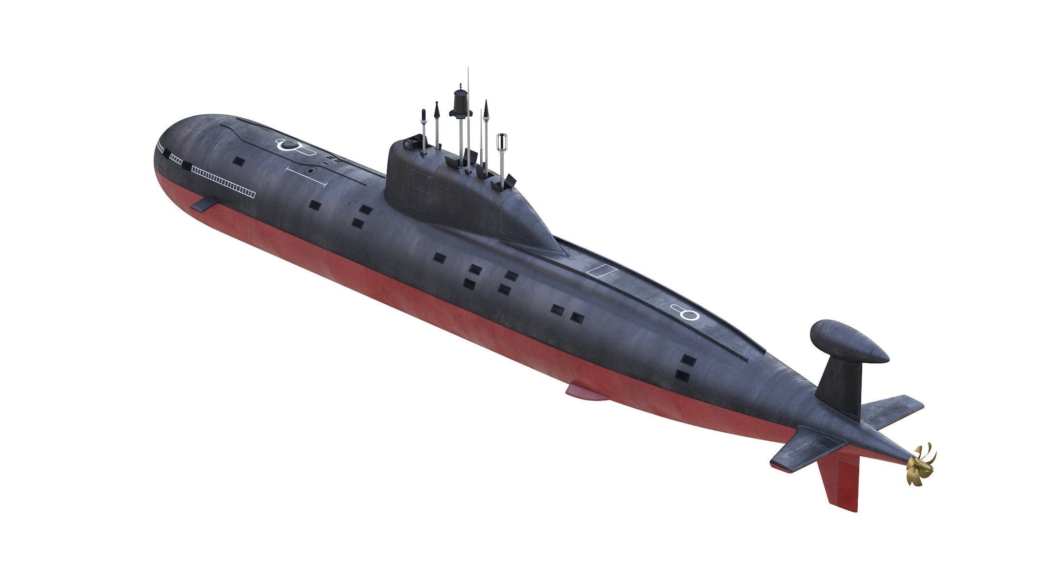 Nuclear Powered Attack Submarine Akula Class 3D model_3
